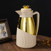 Light Life Simple Ins Style Minimalistischer Stil Europäisches Goldmuster Kreative Kaffeekanne Wasserflasche Thermoskanne 1L Tee
