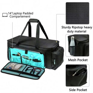 BSCI factory 600D polyester large capacity removable compartment <b>Media</b> pack business travel sneaker <b>storage</b> school waterproof - Product Image 2
