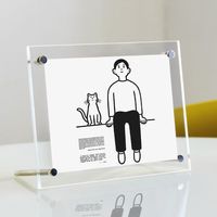Support de cadre photo magnétique personnalisable en acrylique, présentoir de cartes et d'étiquettes de prix pour bureau