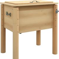 10L/15L/20L/30L/40L/50L Kotak Pendingin Kayu Model Baru, Wadah Es Penahan Dingin dengan Pegangan untuk Berkemah di Luar Ruangan
