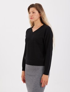 Pull en cachemire à col en V et manches longues pour femme, style décontracté, minimaliste, tricoté uni, idéal pour l'hiver, anti-boulochage, coupe classique - Product Image 2