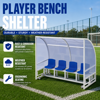 Abri de Rechange Portable pour Équipes de Football en Stade, Banc d'Équipe de Football Extérieur avec Auvent à Vendre, Sièges de Banc pour Joueurs de Football