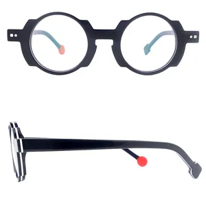 Neue farblich abgestimmte optische Brille Acetate Frame unregelmäßiger Rahmen Hip-Hop-Trend dekorative Brille 3-8 Jahre für Kinder