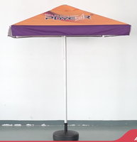 Grand Parasol Carré Autoportant 3x3m 3x4m avec Base Rotative, Tissu Oxford Imprimé Personnalisé, Parois Latérales Publicitaires-Promotionnelles pour