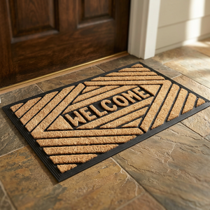 High Quality Coir Rubber Non Brush Decorative Rectangle Entrance Mat Durable Slip Resistant Dirt Trapping Easy <b>Clean</b> Sleek - Product Image 3