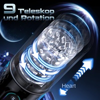 Elektrischer Masturbator für Männer mit 9 Modi, Teleskopfunktion und Rotierender Massagefunktion, 3D
