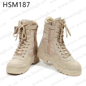 Botas Tácticas ZYF de Alto Rendimiento, Resistentes al Desgarro, de Cuero Gamuzado Color Bronceado/Negro, con Costuras Gravel <span class=keywords><strong>Path</strong></span> y Suela de Goma, Modelo HSM187 - Product Image 5