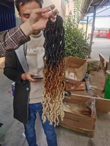 Gpsy Locs Tóc Mở Rộng Ombre Nâu 3Tone Màu 18Inch 24 Sợi Mới Giả Locs Crochet Bện Tóc - Product Image 5