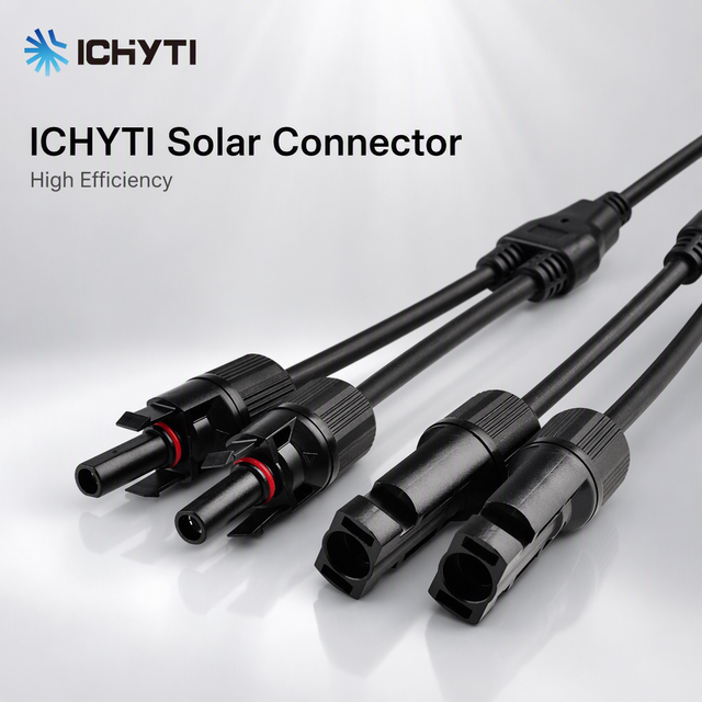 ICHYTI 1000V 30A Solar Y Branch Connector IP68 Waterproof MC4 Compatible 1 to 2 Parallel Adapter for Solar Panel System