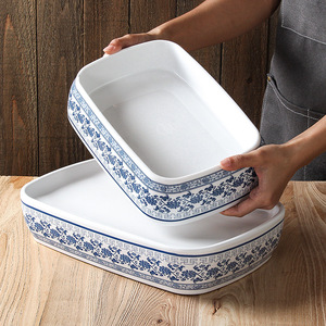 Xiangyuan <b>melamine</b> tableware <b>plates</b> for commercial restaurants and hotels, including blue and white porcelain fish <b>plates</b>, - Product Image 3