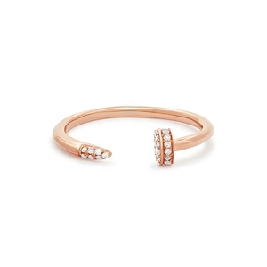 Nuovo Design Gemnel: Anelli da Donna Regolabili in Oro 14k con Diamanti, Anelli in Ottone con Gemme, Zirconi con Incastonatura a Griffe Rotonda - Product Image 4