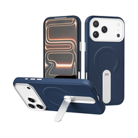 Étui de téléphone magnétique en cuir artificiel pour PC, avec support rotatif en métal, antichoc, pour 17 18 Pro Max, compatible avec la charge sans fil