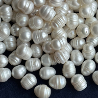 Perles en vrac Zhuji, perles de culture d'eau douce avec lignes de croissance sur la surface, perles naturelles à lignes de croissance sur la surface, beauté naturelle
