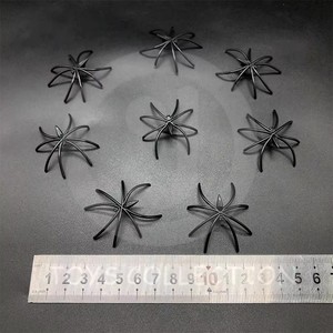 Juego de Juguetes de Broma para Halloween, Arañas Negras de Plástico Realistas de 4 cm con Patas Delgadas, para Decoración de Fiestas Infantiles, Accesorios Espeluznantes - Product Image 1