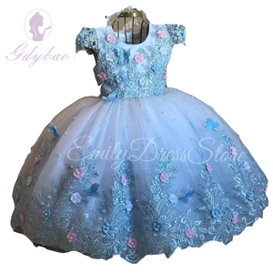 Vestido <span class=keywords><strong>de</strong></span> Lujo para Niña <span class=keywords><strong>de</strong></span> las Flores, con Apliques 3D, Voluminoso, <span class=keywords><strong>de</strong></span> Varias Capas, Largo hasta el Suelo, para Boda, Cumpleaños, Navidad, Primera Comunión, Fiestas - Product Image 4
