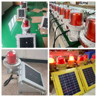 Balise d'avertissement sonore et lumineuse LED antidéflagrante ATEX IP66 pour aéroport, avec panneau solaire, pour signalisation d'obstruction aérienne