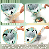Kit de jeu en bois pour vétérinaire, jeu de rôle Montessori, docteur, animal, chiot, médical, cognitif, kit d'activités éducatives pour tout-petits