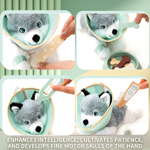 Kit de jeu en <span class=keywords><strong>bois</strong></span> pour vétérinaire, jeu de rô<span class=keywords><strong>le</strong></span> Montessori, docteur, animal, chiot, médical, cognitif, kit d'activités éducatives pour tout-petits - Product Image 2