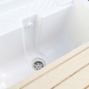 Lavabo Lux 60x50cm per Lavanderia con Mobile Impermeabile e Ripiano - Product Image 3
