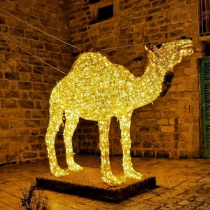 Esculturas LED Personalizadas de Animales Luminosos en 3D: Pato Amarillo, Elefante, Camello, Ciervo y Pájaro para Parques Temáticos, Patrones 3D, Decoración de Paisajes para Festivales - Product Image 4