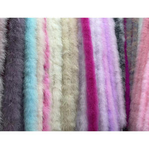 Tira de <span class=keywords><strong>plumas</strong></span> de Boa de <span class=keywords><strong>Marabu</strong></span> de <span class=keywords><strong>plumas</strong></span> de pavo coloridas teñidas al por mayor 2 yardas/Uds. para manualidades DIY, costura artesanal, decoración del banquete de boda en casa - Product Image 2