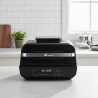 Anbolife Freidora de Aire Digital 12 en 1 con Parrilla 1800W, Sensor de Temperatura para Carne, Pantalla Táctil LED, 12 Ajustes Preestablecidos, Horno Antiadherente OEM
