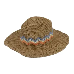 Straw Hat for Women Sunscreen Bucket Hats Holiday Color Contrast Hand Woven Breathable Paper Beach Travel Unisex Adults 5-7 Days