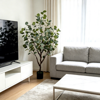 Arbre d'eucalyptus artificiel en plastique hautement réaliste pour la décoration intérieure, plantes artificielles durables, décorations de mariage et de fête