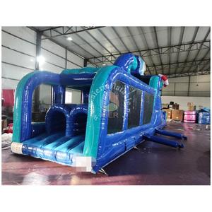 Castillo Inflable de PVC de Alta Calidad de Fábrica con Tobogán de Obstáculos 12x3.3x5.4m para Alquiler en <span class=keywords><strong>Playa</strong></span> y Fiestas Temáticas de Tiburones - Product Image 4