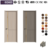 Porte d'entrée de suite d'hôtel en bois de noyer à prix de gros EOKO pour commande de projet en gros