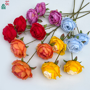 Fleurs artificielles en soie, roses réalistes, décoration de mariage, style moderne, arrangements floraux faits à la main pour salle de banquet - Product Image 1
