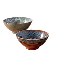 Ensemble de bols en céramique de 8 pouces (40 oz) avec baguettes et cuillères pour Ramen, Pho, Soba, Miso Soup - Design Zen Asiatique Vert Paon, idéal pour offrir