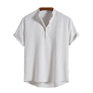 Camisa de punto a cuadros informal para hombre, de manga larga, con botones, ecológica, blanca, personalizada OEM - Product Image 1