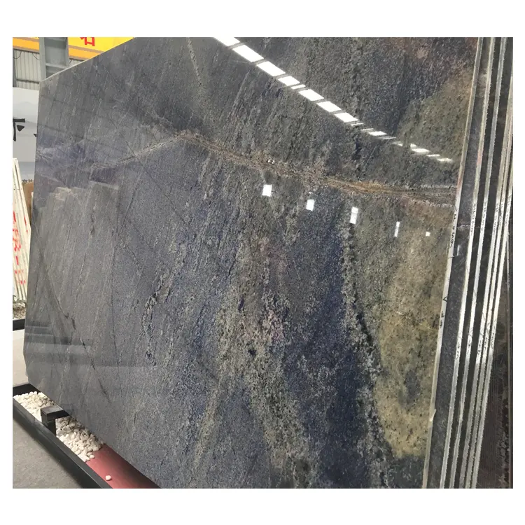 Exotic Blue granite stone slabs, backlit blue marble price tile