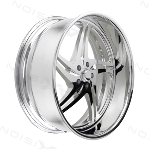 Juego de 2 Ruedas de Aluminio Forjado de 22, 24 y 26 Pulgadas, 5x5, 5x127, Labio Pulido Suave, 5 Radios, para Chevy C10, Impala, Chevelle - Product Image 2