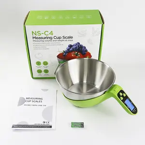 Hot Selling Stainless Steel Multicolor Removable Bowl Measuring Cup Kitchen Scale