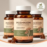 Complément alimentaire en bonbons gélifiés à l'extrait de champignons naturels, pour le soutien immunitaire et capillaire chez l'adulte, 60 gélifiés, 180g, OEM ODM, 2 gélifiés