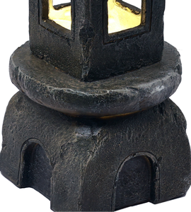 Lanterne <span class=keywords><strong>solaire</strong></span> de jardin en pierre de pagode <span class=keywords><strong>japonaise</strong></span>, lampe LED extérieure en résine, étanche, pour aménagement paysager, décoration zen pour patio - Product Image 5