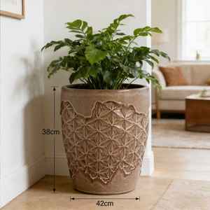 Ensemble de pots de fleurs en céramique résistants aux intempéries pour jardin vertical et décoration intérieure - Utilisation durable en extérieur/intérieur, design moderne - Product Image 4