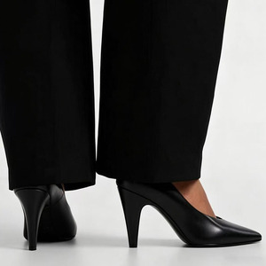 Chaussures à talons hauts pour femmes, escarpins à talon épais et bout pointu pour le bureau, grandes tailles 45 - Product Image 5