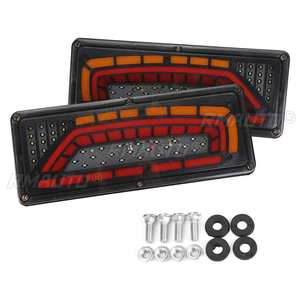 2PCS 24V Feux arrière dynamiques à défilement de couleur, clignotants, feux de freinage et feux de recul pour voiture, remorque, camion, poids lourd 33x14CM - Product Image 4