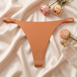 Tanga de mujer con tirantes finos, de talle bajo, sin costuras, invisible, con forro de algodón, tallas grandes, al por mayor - Product Image 2