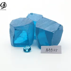 China Supplier Wholesale Price Synthetic Nanosital #A9125 Aquamarine Rough Uncut Nano Gemstone