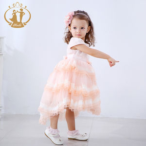 Vestidos <span class=keywords><strong>de</strong></span> encaje Vintage con mangas abullonadas para niñas, ropa <span class=keywords><strong>de</strong></span> encaje a rayas con mangas abullonadas, trajes <span class=keywords><strong>de</strong></span> boda para niñas, vestidos <span class=keywords><strong>de</strong></span> fiesta <span class=keywords><strong>de</strong></span> desfile en capas, ropa <span class=keywords><strong>de</strong></span> cola <span class=keywords><strong>de</strong></span> bebé - Product Image 4