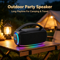 P15 para Altavoz Exterior Impermeable 5.3 con LED RGB, Soporte para Tarjeta de Memoria, Compatibilidad con Múltiples Dispositivos para Fiestas y Uso en Exteriores