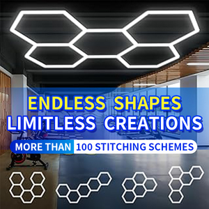 Lumières <span class=keywords><strong>LED</strong></span> hexagonales pour salon de coiffure, barbier, lavage auto, studio, <span class=keywords><strong>garage</strong></span> - Éclairage de plafond hexagonal pour atelier - Product Image 3