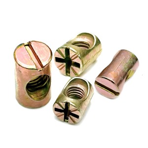 Connecteur de meuble cylindrique à visser, deux-en-un, avec capuchon de vis encastré pour trou horizontal, M6M8, finition zinc, métrique - Product Image 5