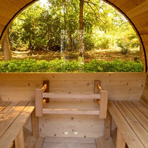 مصنع Keya 27 سنة مخصوصة بالكربون ساونا خارجية مع خشب 4/شخص غرفة ساونا مبللة في الهواء الطلق - Product Image 6