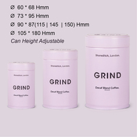 Boîtes à thé rondes de luxe personnalisées en aluminium de qualité alimentaire, vides, pour grains de café, avec couvercle à vis