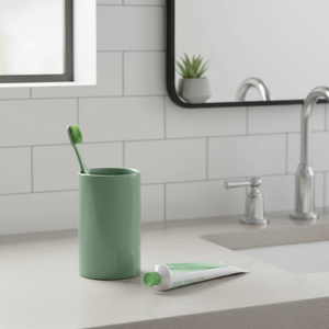 Portaspazzolino in gres Spirella modello 'Tube' verde 7 x 11,5 cm - Product Image 3